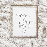 Christmas Calligraphy Print - Merry and Bright, Winter Decor, Gift, Holiday Gift, Seasonal Home Decor, Christmas decor
