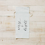 Wine Bag - Merry & Bright, hostess gift, wedding gift, Handmade in USA, Winter Decor, Gift, Present for Her, Seasonal Home Decor