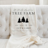 Christmas Throw Blanket - Tree Farm Personalized, Handmade in USA, Living Room, Holiday Throw Blanket, Festive Blanket, Christmas Home Decor
