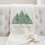 Christmas Throw Blanket - Winter Wonderland Watercolor, Lightweight, Winter Decor, Gift for Her, Seasonal Decor, Christmas, Winter Greenery