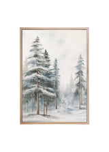 Wood Framed Print - Glistening Trees - Handmade in USA, gallery wall art, holiday wall art, christmas decor, framed decor