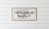 Christmas Wood Framed Sign - Gingerbread baking, Handmade in USA, rustic home decor, gallery wall, holiday gift, framed decor
