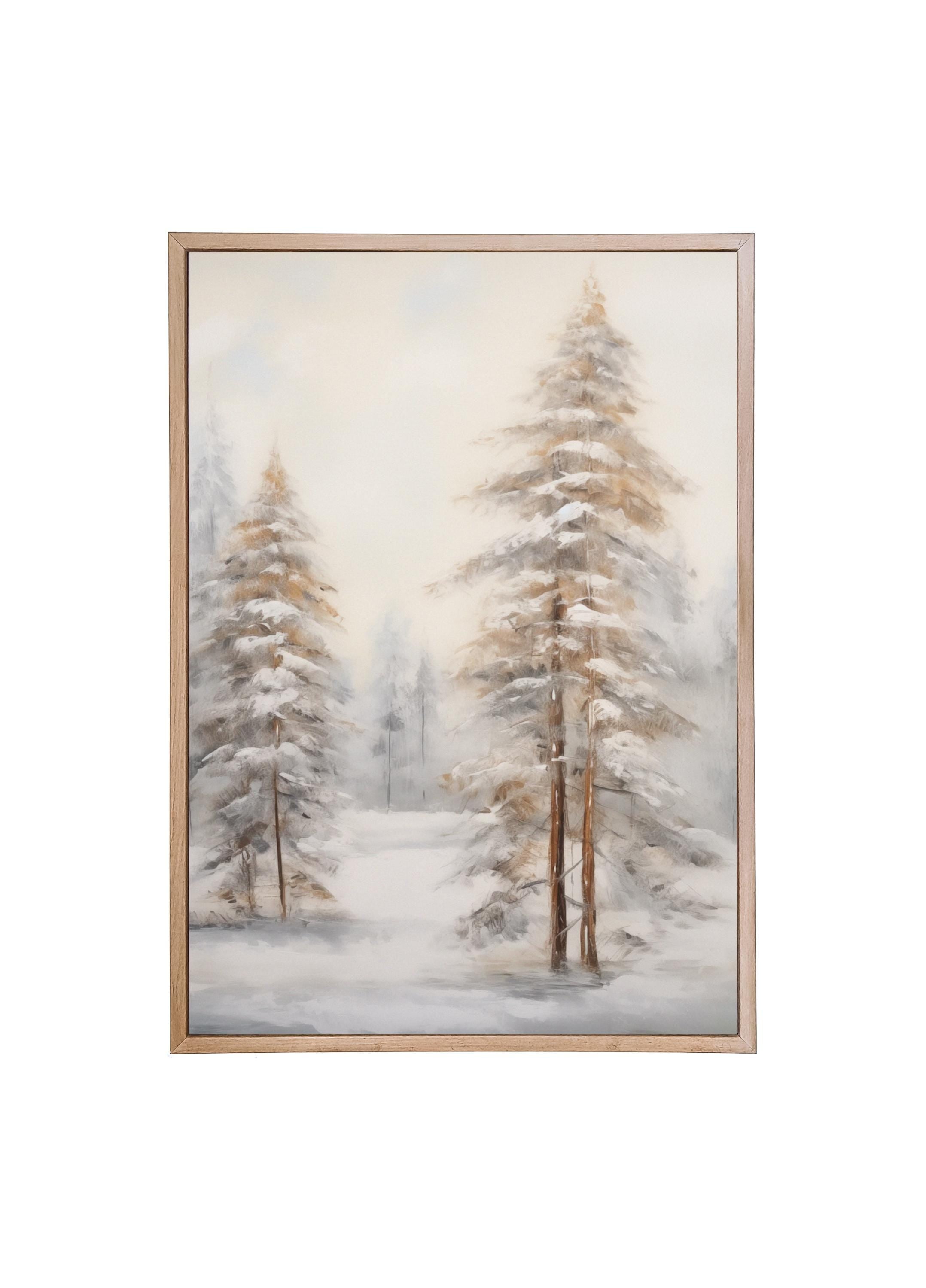 Wood Framed Print - Snow Dusting - Handmade in USA, gallery wall art, holiday wall art, christmas decor, framed decor