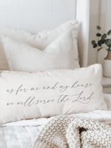 Calligraphy Lumbar Pillow Cover: Farmhouse Home Decor, Handmade in USA