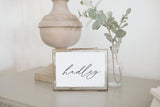 Personalized Calligraphy Name Print: Deckle Edge Paper, Gold Frame Option