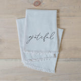 Napkin - Grateful, home decor, housewarming gift, tableware, table scene, place setting, set the table, thanksgiving, fall decor