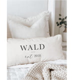 Personalized Last Name Lumbar Pillow: Farmhouse Home Decor
