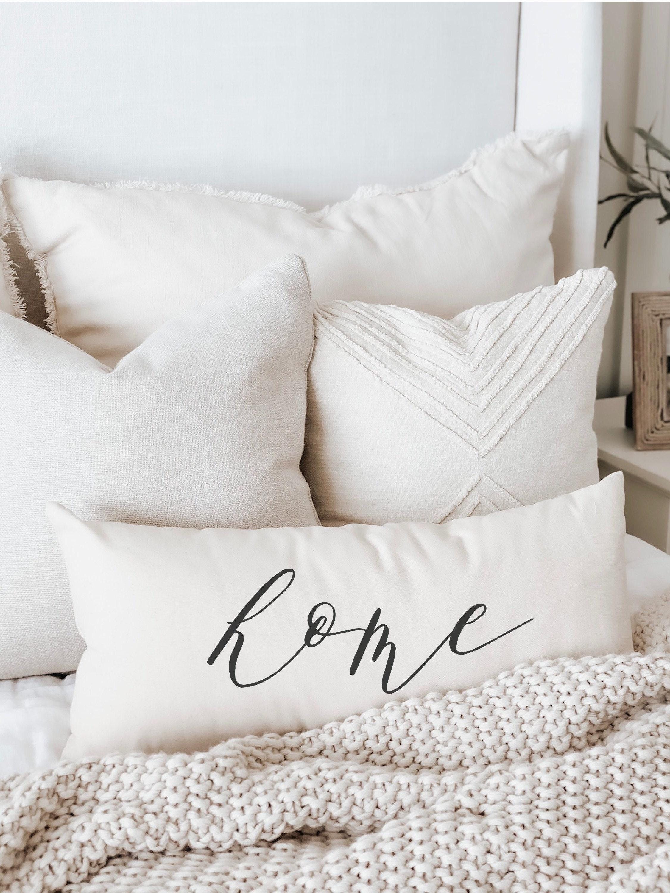 Farmhouse Lumbar Pillow Cover: Organic Cotton Home Decor, Made in USA