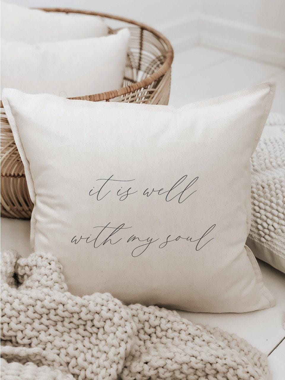 It Is Well Throw Pillow: Biblical Christian Home Decor