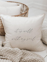 It Is Well Throw Pillow: Biblical Christian Home Decor