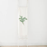 Organic Cotton Throw Blanket: Eucalyptus Watercolor Design, Lightweight Decor