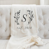 Throw Blanket - Personalized Initial With Laurel
