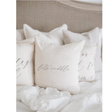 Let's Cuddle Throw Pillow - Hand Lettered Cotton Home Decor