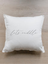 Let's Cuddle Throw Pillow - Hand Lettered Cotton Home Decor
