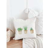 Watercolor Succulents Throw Pillow: Organic Cotton Cushion Cover