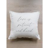 Love is Patient Pillow: Vintage Farmhouse Calligraphy Cushion Cover