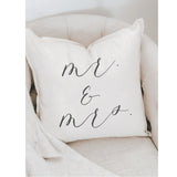 Mr & Mrs Calligraphy Throw Pillow - 100% Organic Cotton