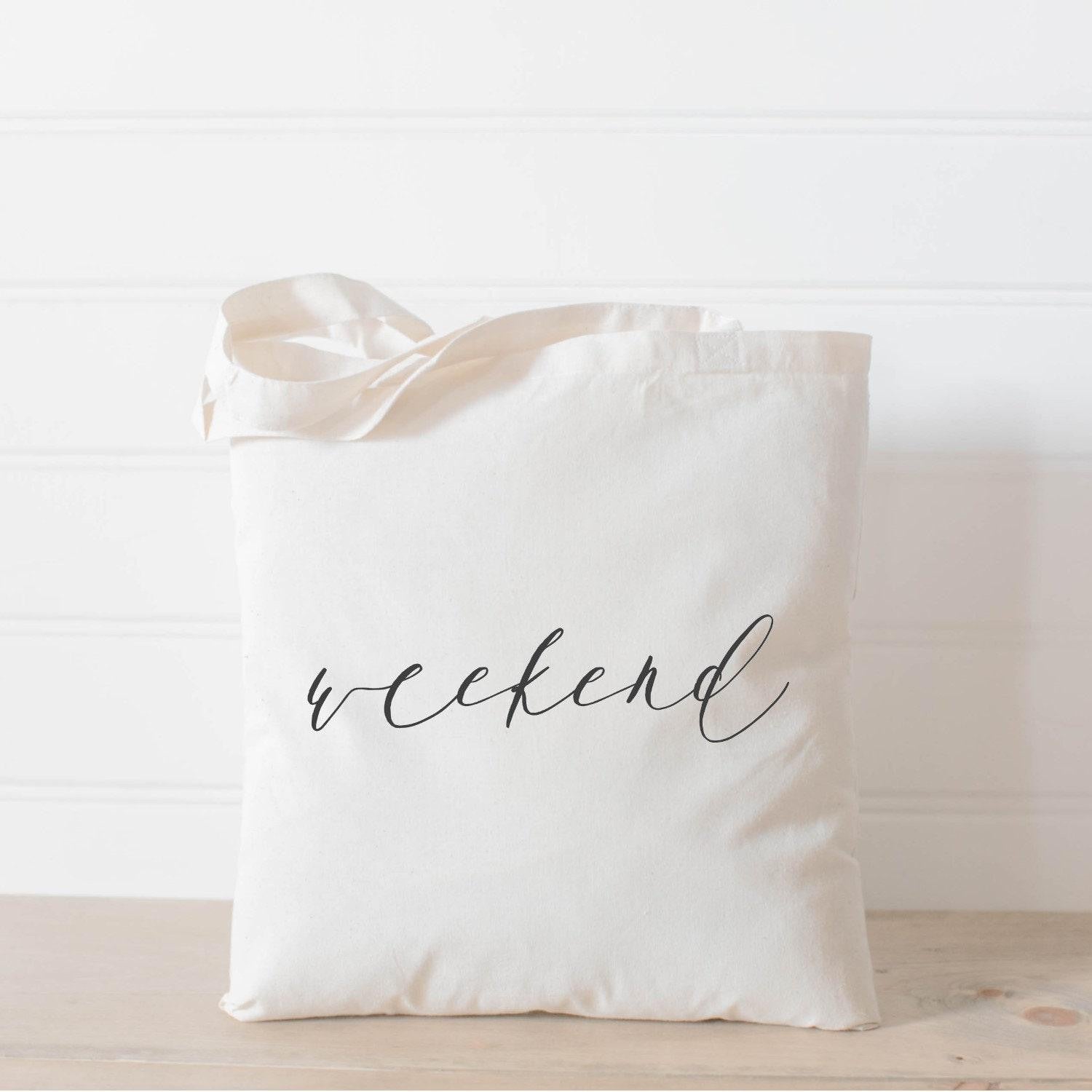 Organic Cotton Tote Bag: Weekend Script, Eco-Friendly Gift