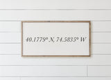 Wood Framed Sign - Personalized Coordinates rustic home decor, gallery wall, housewarming gift, framed decor, farmhouse style, wall decor