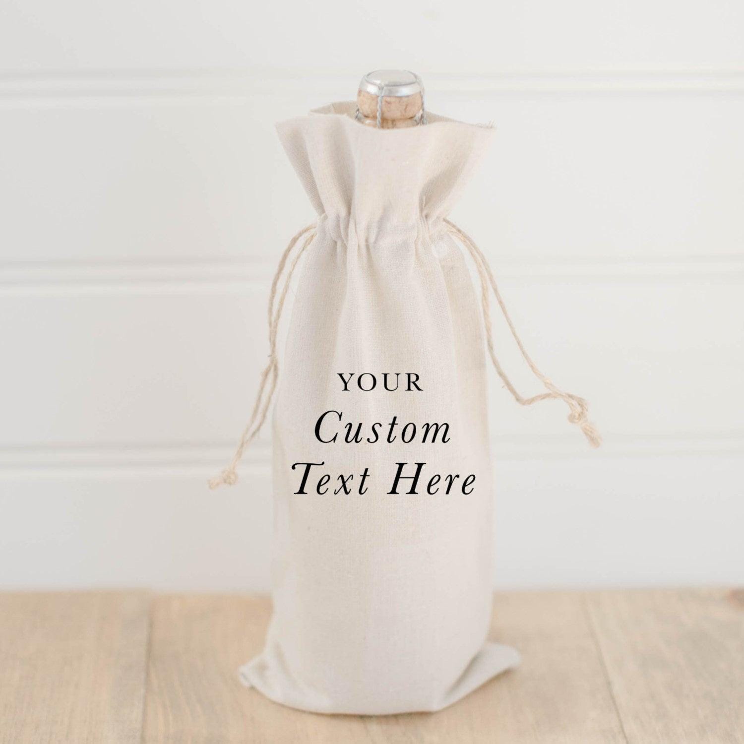 Wine Bag - Custom Design - Handmade in USA, Holiday present, Wine Cover