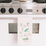 Vegetables Watercolor Tea Towel: Organic Cotton Kitchen Decor