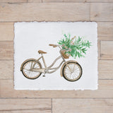 Calligraphy Print - Floral Bike Watercolor - Horizontal