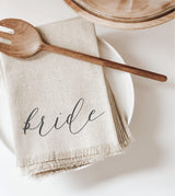 Bride and Groom Linen Napkins Set: Wedding Table Decor