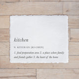 Calligraphy Print - Kitchen Definition - Horizontal