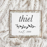 Calligraphy Print - Personalized Last Name With Laurel