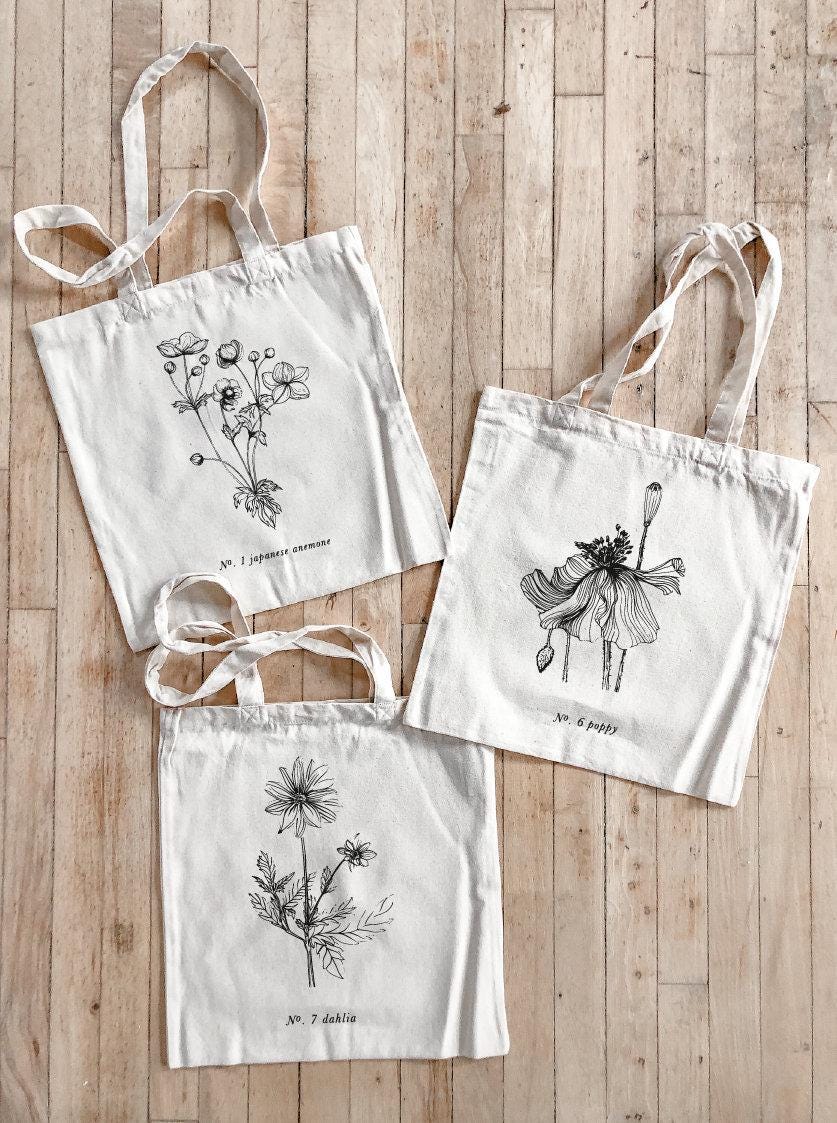 LMB x PCB - Botanical Flowers Tote Bag, present, housewarming gift, tote, bag, womens gift, Liz Marie Blog, LMB, everyday, flowers