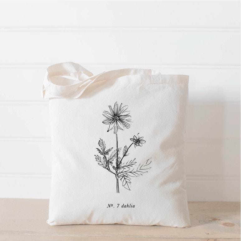 Tote Bags - Botanical Flowers