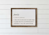 Wood Framed Sign - Family Definition, home decor, gallery wall, housewarming gift, framed decor, farmhouse style, wall decor