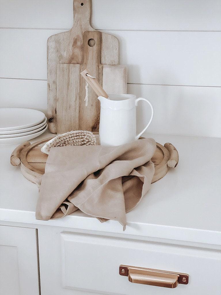 Linen Kitchen Towel - housewarming gift, kitchen decor, cozy home, linen cotton towel