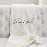 Throw Blanket -  Thankful, housewarming gift, decorative blanket, cozy, fall decor, autumn designs, soft and comfy