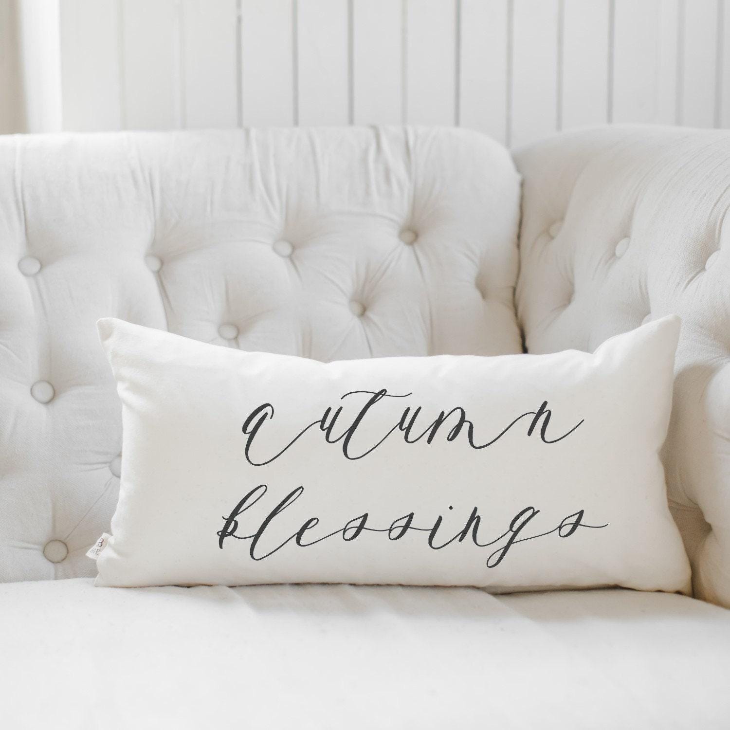 Lumbar Pillow - Autumn Blessings, home decor, housewarming gift, cushion cover, throw pillow, fall decor, autumn