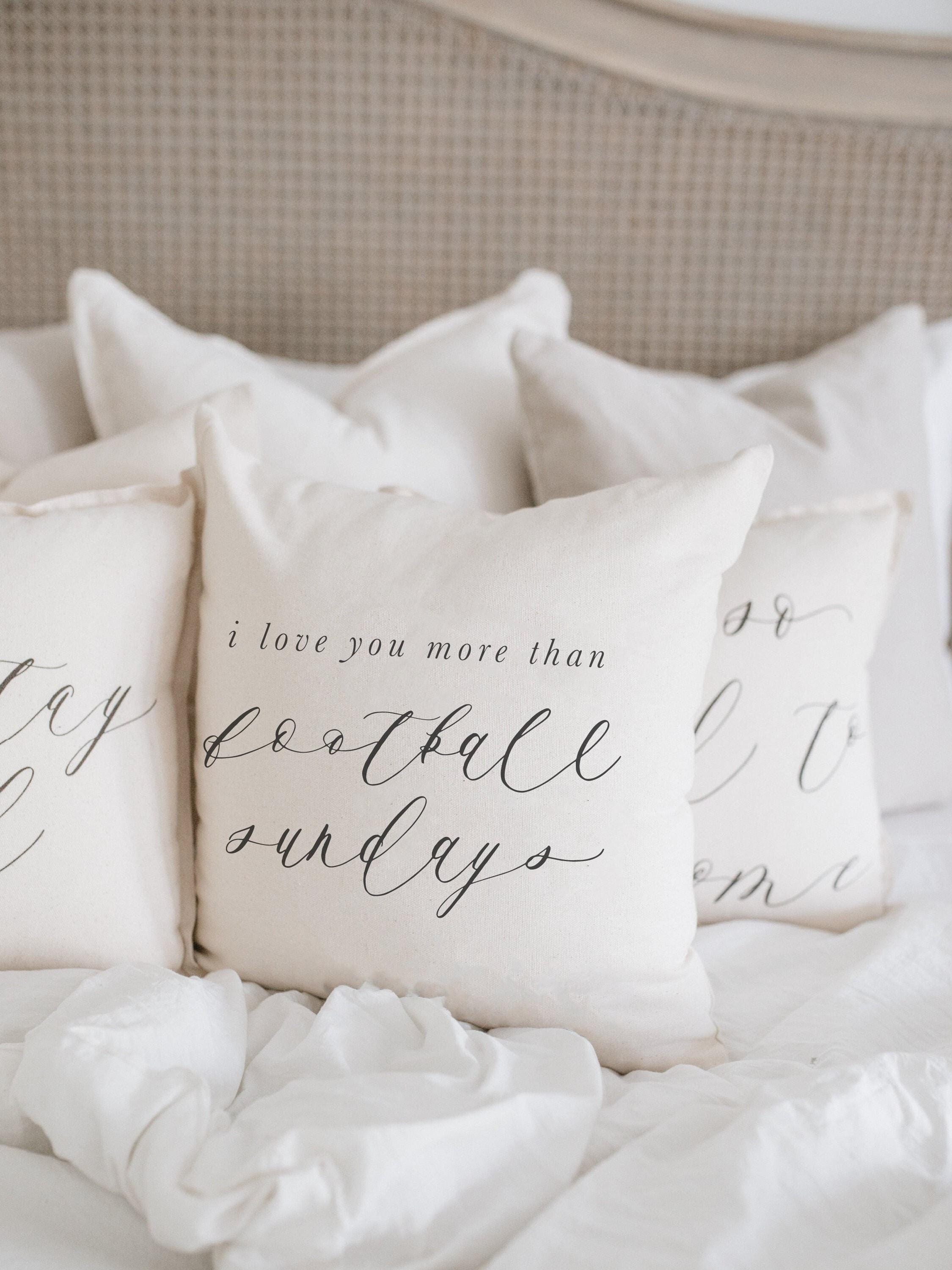 Throw Pillow - Football Sundays - for her, lettered, home décor, wedding gift, engagement present, housewarming gift, cushion cover