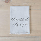 Napkin - Thankful Always, home decor, housewarming gift, tableware, table scene, place setting, set the table, thanksgiving, fall decor
