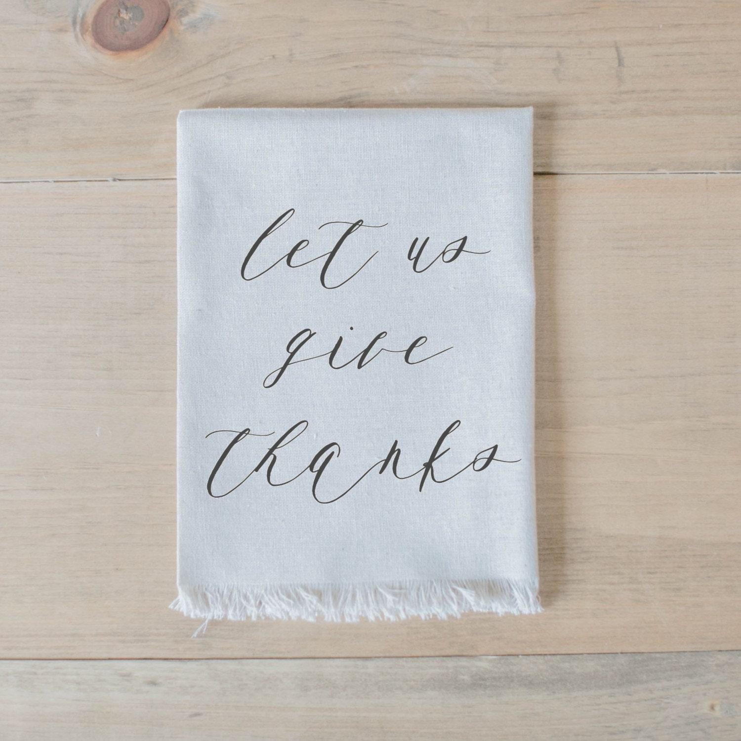 Napkin - Let Us Give Thanks, housewarming gift, tableware, table scene, place setting, set the table, thanksgiving, fall decor