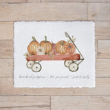 Fall Calligraphy Print - Pumpkin Wagon Watercolor, Fall Decor, Gift, Holiday Gift, Seasonal Home Decor, Fall gifts
