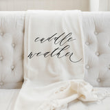 Throw Blanket - Cuddle Weather Script, present, housewarming gift, decorative blanket, cozy, pretty, fall decor