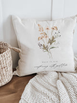 Throw Pillow - Overflowing with Gratitude - Autumn home décor, fall décor, cushion cover, throw pillow, seasonal pillow, cursive font décor