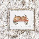 Calligraphy Print - Pumpkin Wagon Print - Vertical, mother's day gift, present for mom