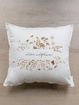 Throw Pillow - Autumn Wildflowers - Autumn home décor, fall décor, cushion cover, throw pillow, seasonal pillow, cursive font décor