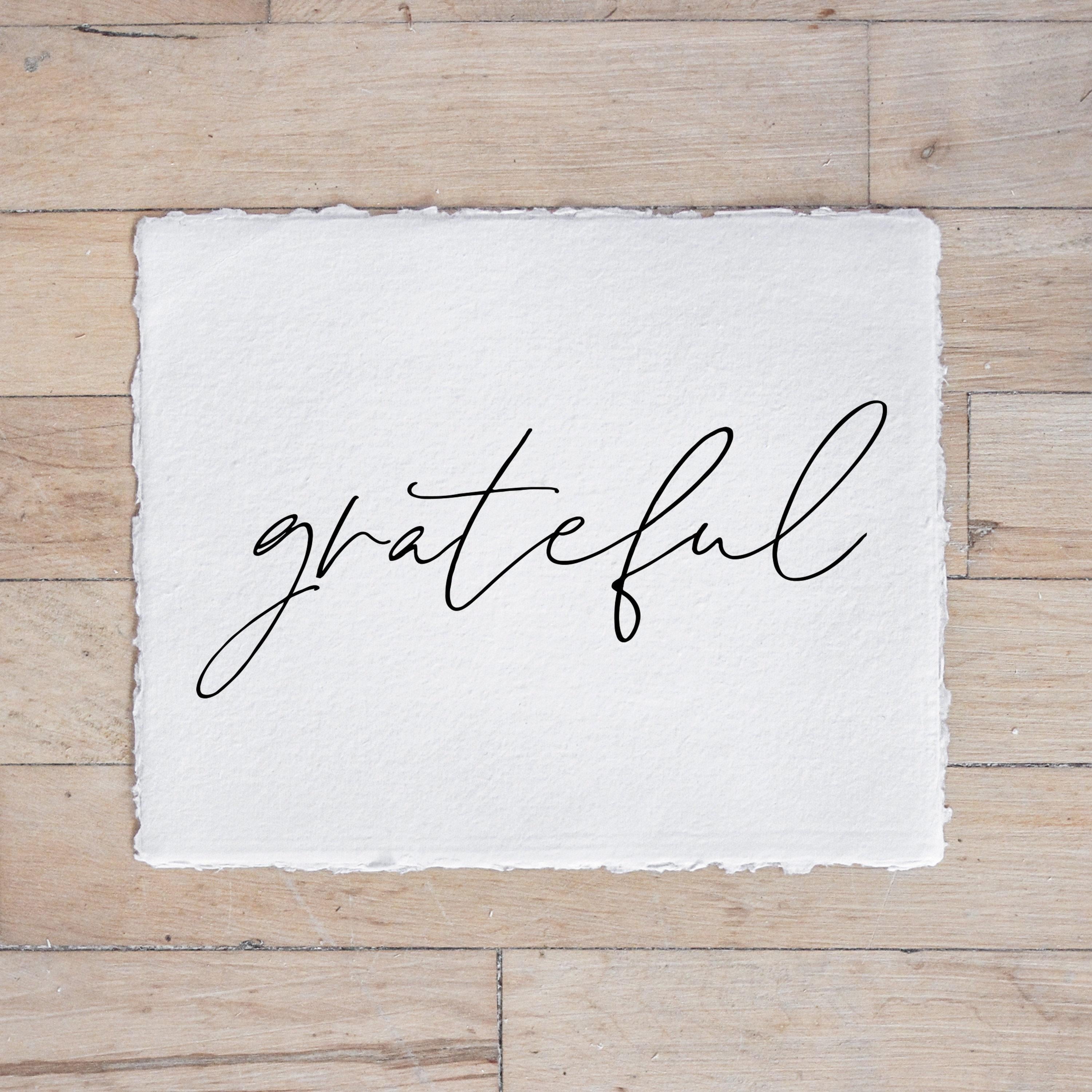 Glass Table Frames & Cards - Grateful