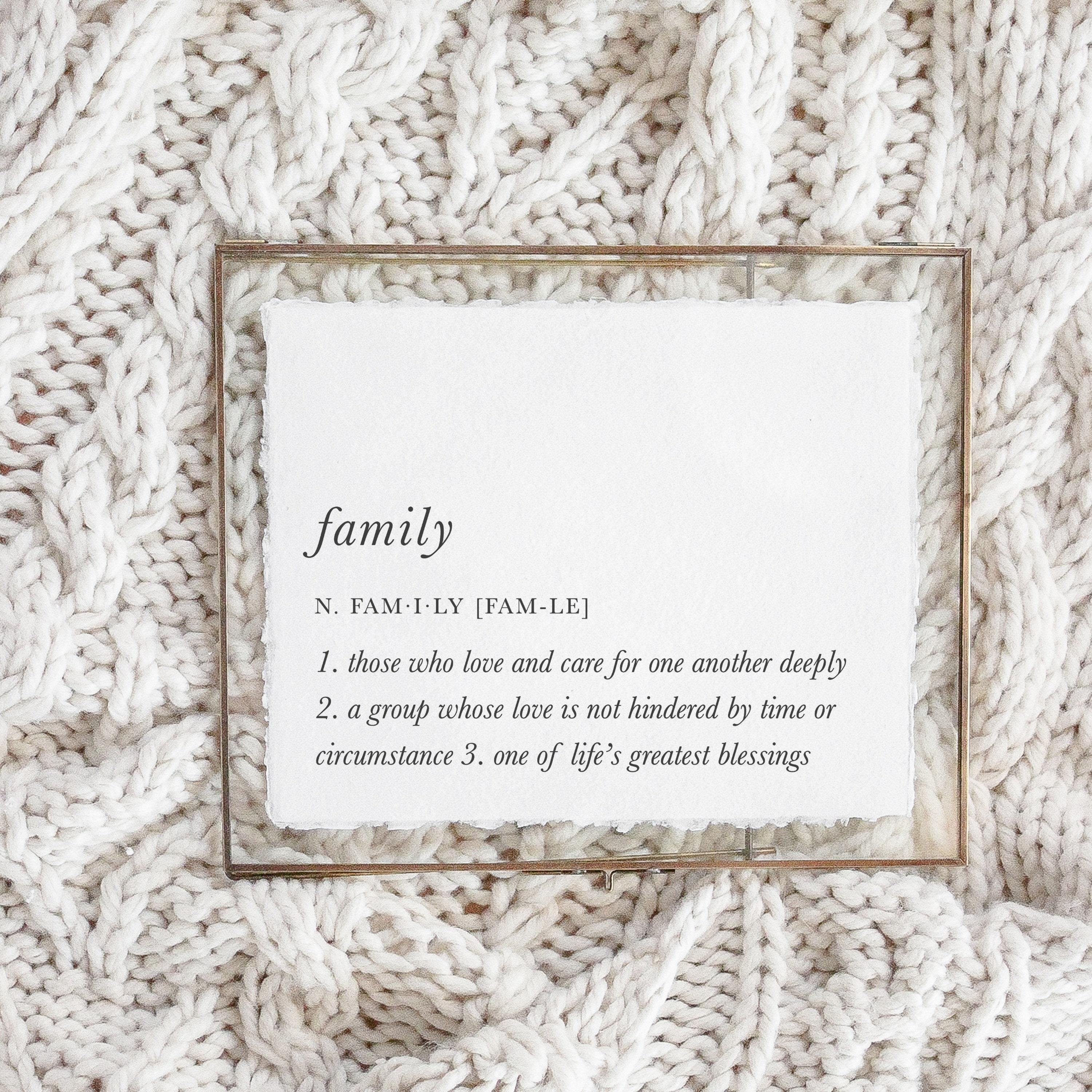 Calligraphy Print - Family Definition - Horizontal