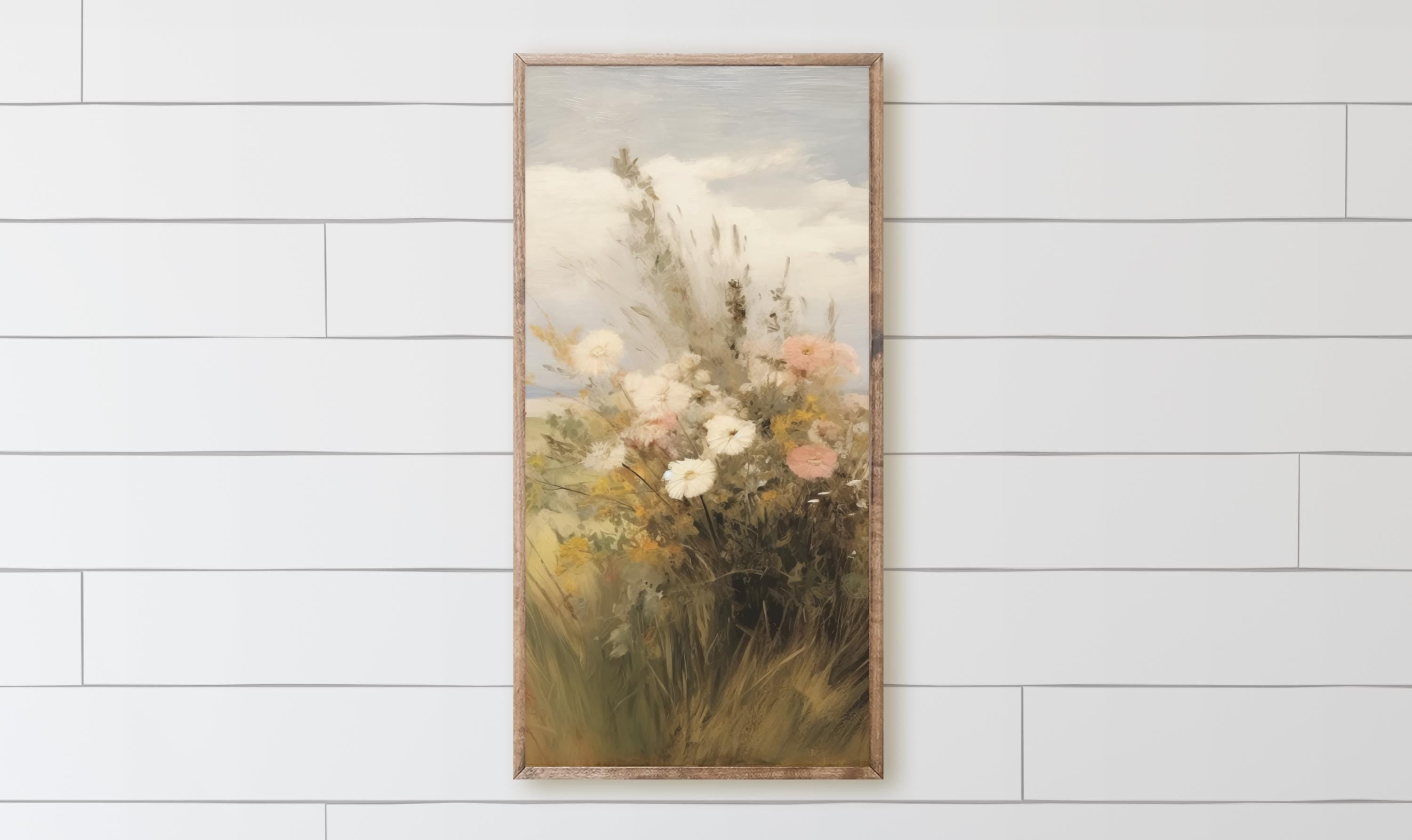 Wood Framed Sign - Autumn Wildflower Painting - gallery wall, housewarming gift, framed decor, wall decor, wall art, decorative sign
