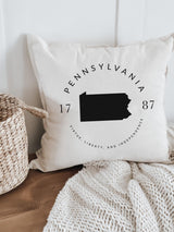 Personalized State Slogan Throw Pillow: Realtor/Housewarming Gift