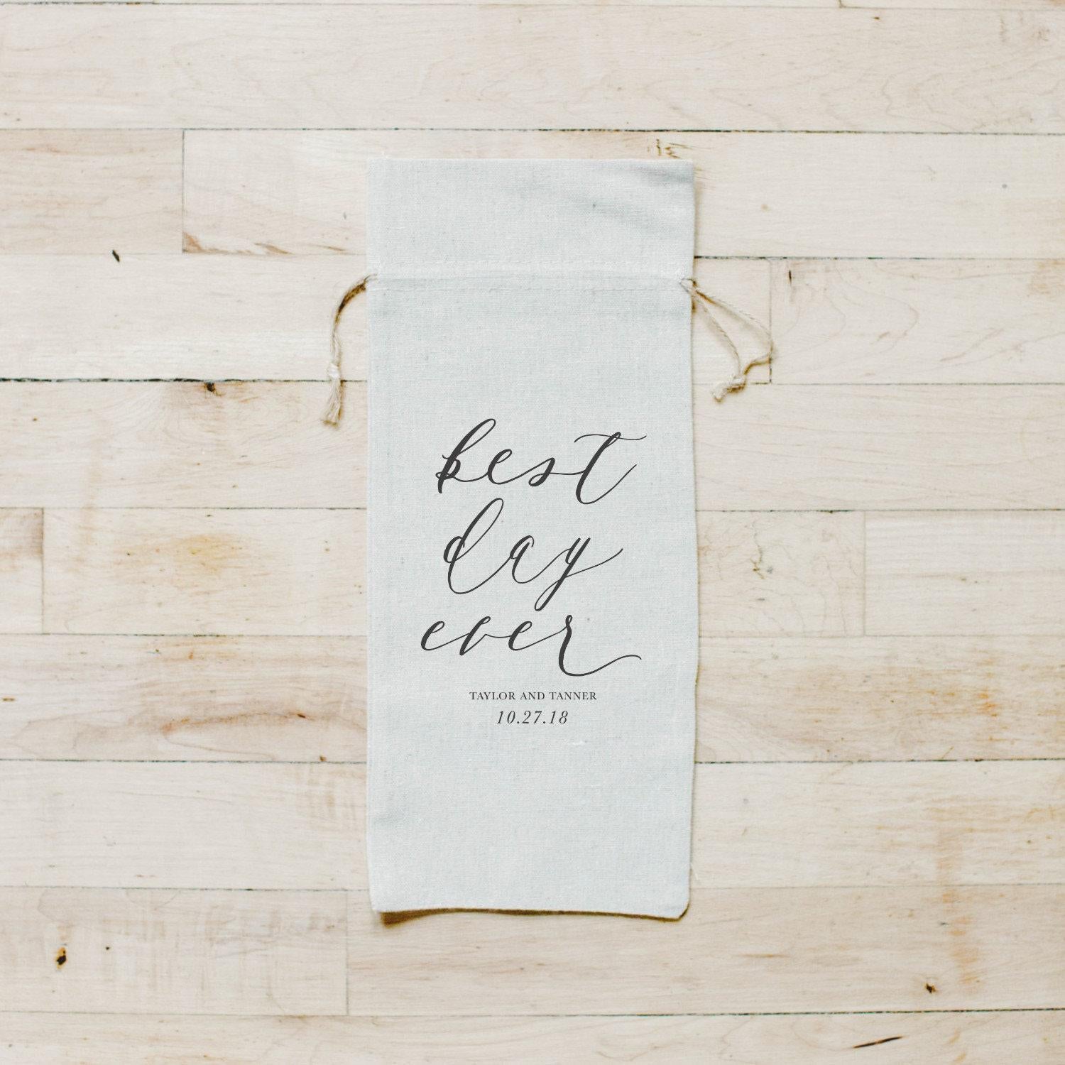 Personalized Wine Bags - Personalized Best Day Ever
