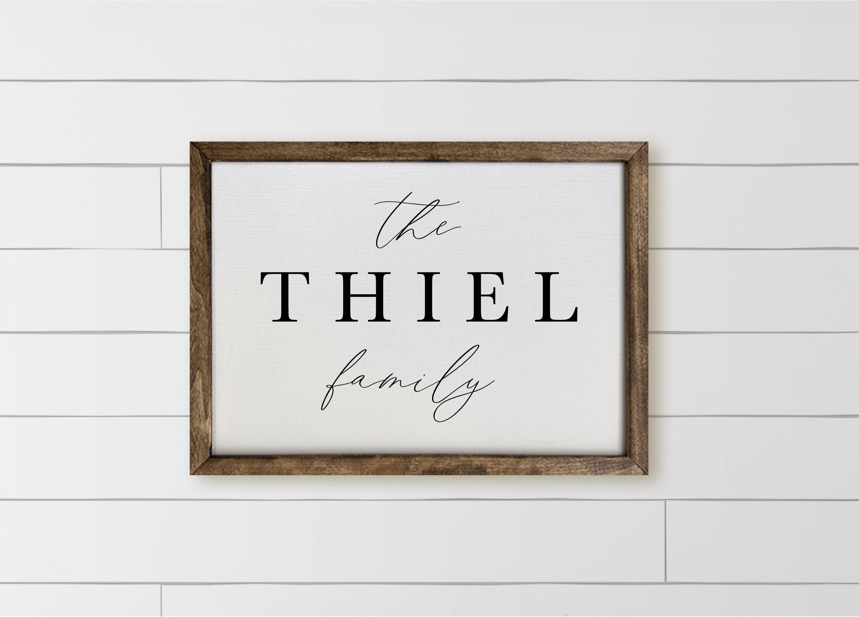 Personalized Family Name Wood Framed Sign: Rustic Farmhouse Decor