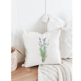 Lavender Watercolor Throw Pillow: Organic Cotton Cushion Cover